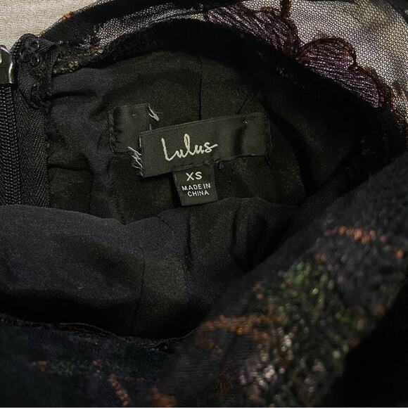 NWOT Lulus Radiant Fantasy Black Floral Embroidered Tulle Maxi Dress - Picture 4 of 10